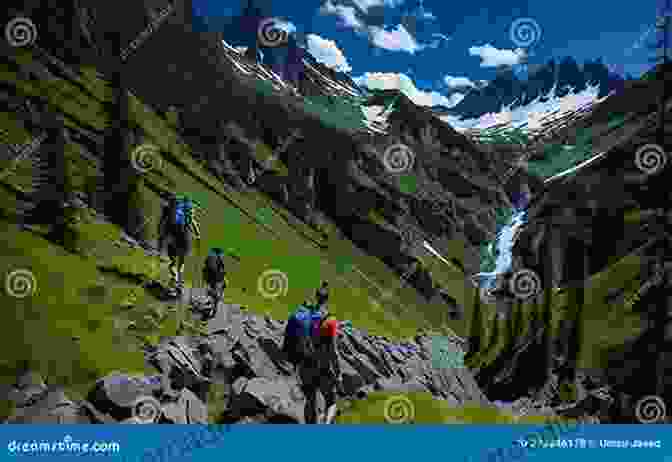 A Group Of Hikers Traversing A Narrow Mountain Trail, Surrounded By Verdant Forests And Towering Mountains. Mountain Travel (My Words Readers)