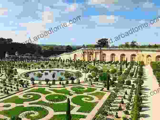 A Majestic Aerial View Of The Palace Of Versailles, Its Sprawling Gardens Stretching Far Beyond French Architectural Ornament: From Versailles Fontainebleau And Other Palaces (Dover Architecture)