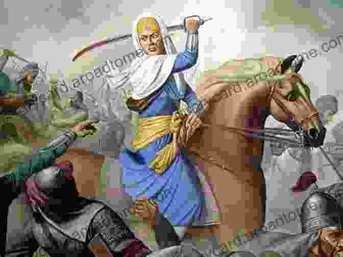 A Painting Depicting Mai Bhago, A Warrior Poet Who Led Sikh Forces Into Battle Twenty One Noble And Brave Sikh Women