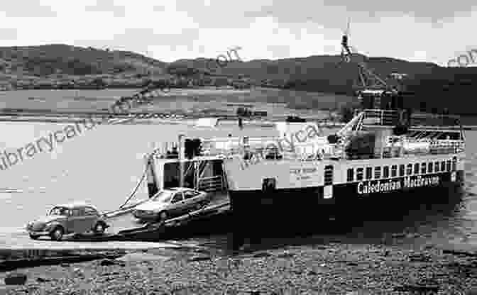 A Vintage Black And White Photograph Of A Caledonian MacBrayne Ferry Sailing Past A Group Of Islands, Capturing The Timeless Beauty Of The Scottish Coastline. A MacBrayne Album Alistair Deayton