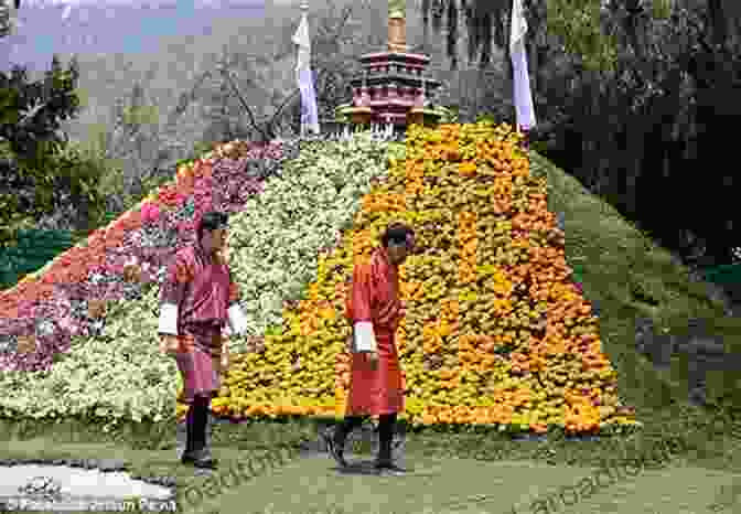 A Woman In A Traditional Dress Walks Through A Field Of Flowers In Bhutan Wandering Joy Nicolas Diat