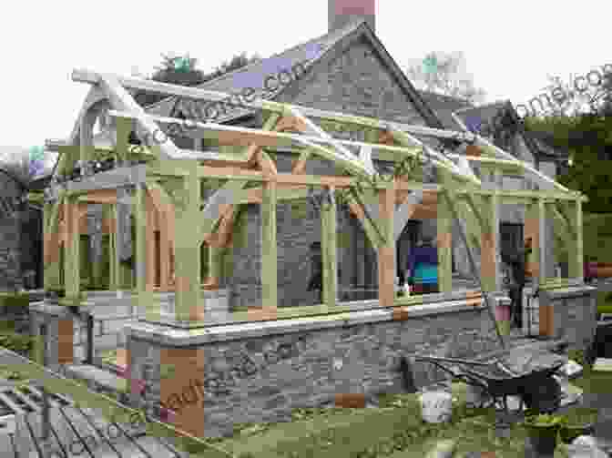 Craftsmen Restoring A Timber Framed Building, Demonstrating The Meticulous Care And Traditional Techniques Involved In Preserving These Historic Structures. Timber Framed Buildings (Shire Library) Richard Hayman