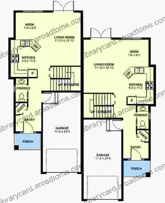 Duplex Home Design For Corner Lot With Side By Side Units Duplex Home Design For Corner Land 4 Bedroom Narrow Lot Dual Family Design: Full Architectural Concept Home Plans Includes Detailed Floor Plan And Elevation (Duplex Designs Floor Plans 2031)