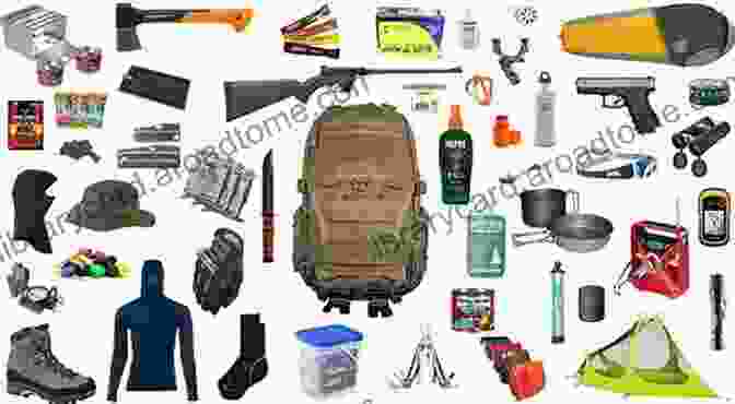 Essential Gear For A Bug Out Bag, Including First Aid Kit, Water, Food, And Shelter Bug Out Bag Encyclopedia: Emergency Disaster Survival Preparedness