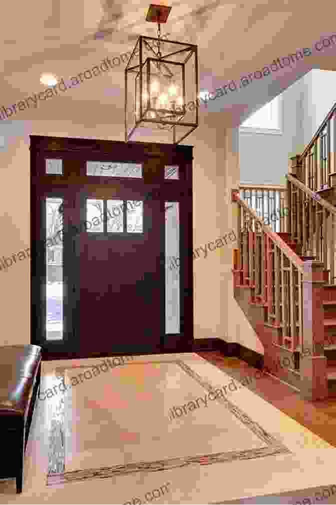 Image Of The Inviting Entryway With A Wooden Door And Twinkling Lights Country Style Duplex Design 248DU Farmhouse : Full Architectural Concept Home Plans Includes Detailed Floor Plan And Elevation Plans (Duplex Designs Floor Plans 2482)