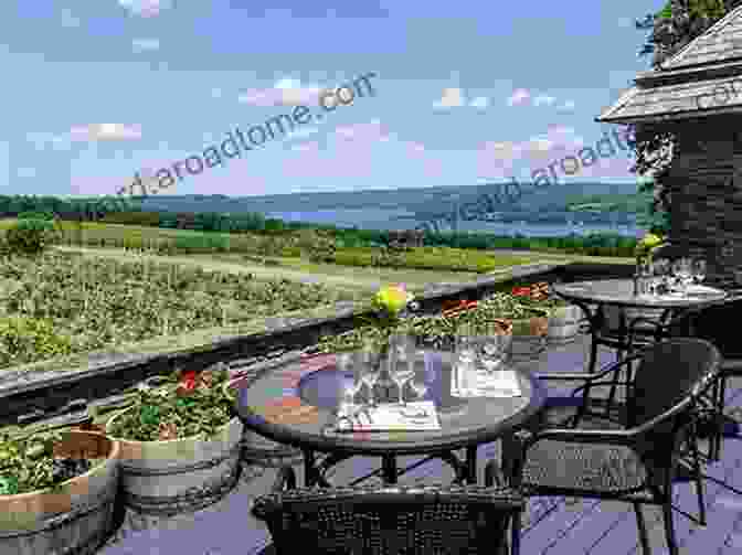 Panoramic View Of Finger Lakes Winery With Vineyards, Lake And Mountains In The Distance Seasons Of A Finger Lakes Winery