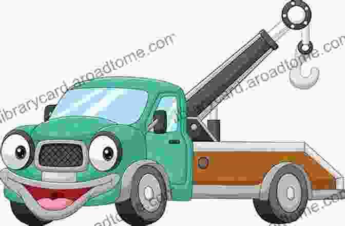 Sunny Tow Truck, A Yellow Tow Truck With A Smiling Face, Towing A Stranded Car Sunny S Tow Truck Saves The Day