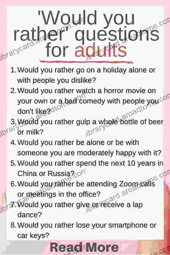 Which Would You Choose Question Game For Adults And Families 1000 Would You Rather Questions About Me : Which Would You Choose Question Game For Adults And Families